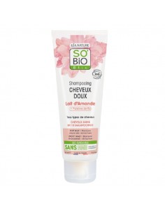 Champú suave con leche de almendras de SO'BiO étic, 250 mililitros