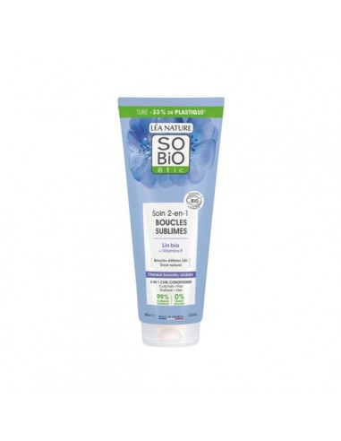 Acondicionador para rizos con lino y vitamina F de SO'BiO étic, 200 mililitros