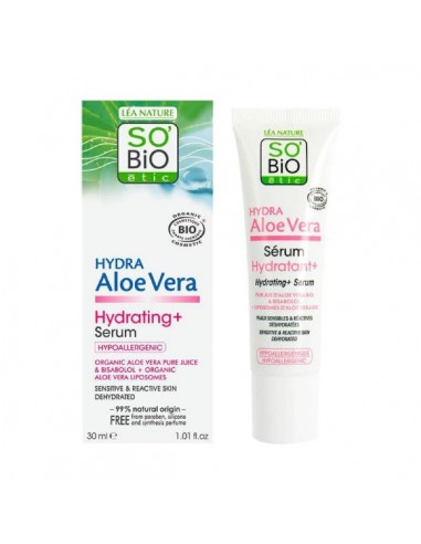 Sérum hidratante hipoalergénico con aloe vera de SO'BiO étic, 30 mililitros