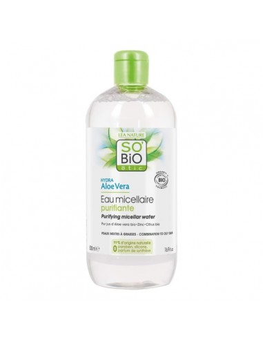Agua micelar purificante con aloe vera de SO'BiO étic, 500 mililitros