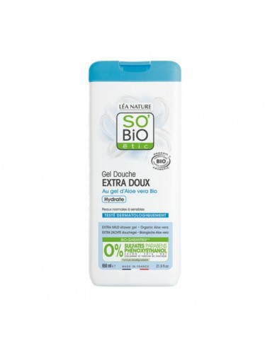 Gel de ducha extrasuave de SO'BiO étic, 650 mililitros