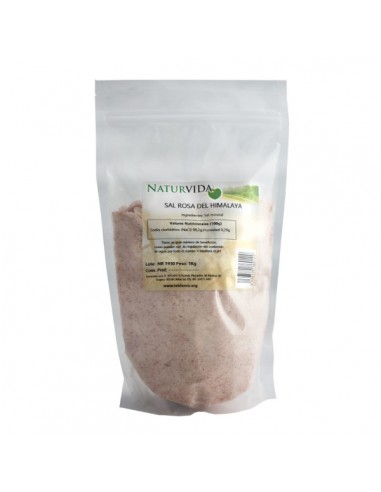 Sal rosa del Himalaya de Naturvida, 1 kilogramo