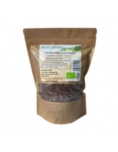 Nibs de cacao BIO de Naturvida, 250 gramos