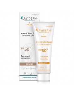 Soleil crema solar facial SPF 50+ color de Laviderm, 50 mililitros
