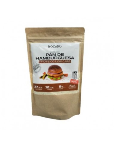 Mezcla de pan de hamburguesa proteico de Bocado Functional Foods, 500 gramos