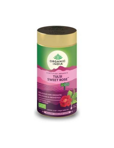 Tulsi infusión sweet rose de Organic India, 100 gramos