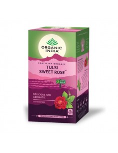 Tulsi infusión sweet rose ECO de Organic India, 25 unidades