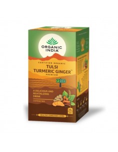 Tulsi infusión turmeric ginger de Organic India, 25 unidades