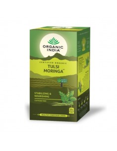 Tulsi infusión moringa BIO de Organic India, 25 unidades