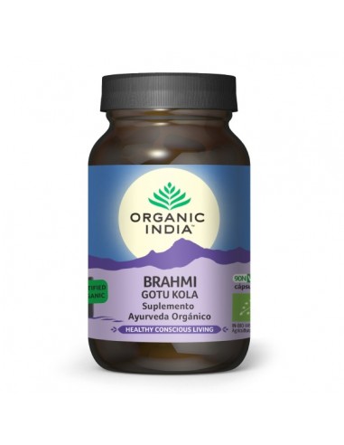 Brahmi gotu kola de ayurveda ECO de Organic India, 90 cápsulas