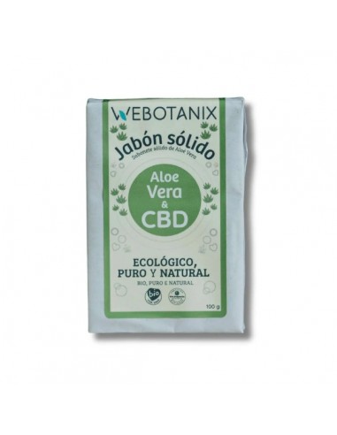 Jabón sólido CBD con aloe vera de WeBotanix, 100 gramos