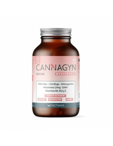 Cannagyn menopausia noche de WeBotanix, 45 cápsulas