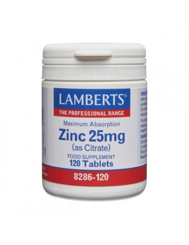 Zinc 25mg de Lamberts, 120 comprimidos